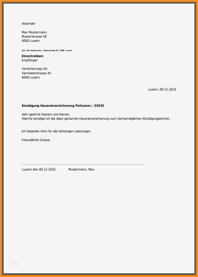 Vorlage Kündigung Luxus 9 ündigen Vorlage