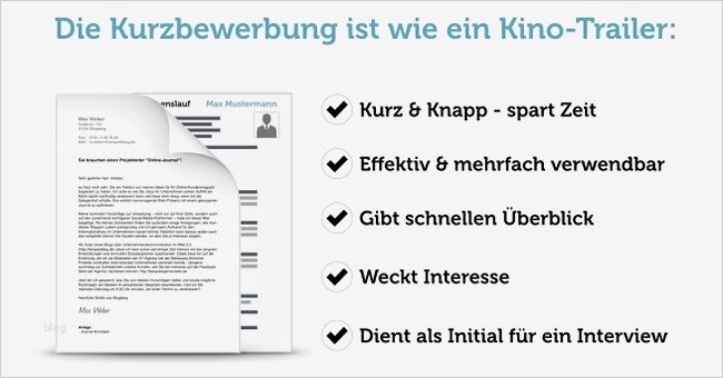 Vorlage Kurzbewerbung Neu Kurzbewerbung Beispiele Tipps Vorlagen