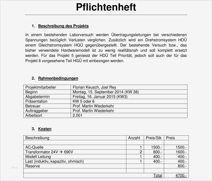 Vorlage Lastenheft Schön Pflichtenheft