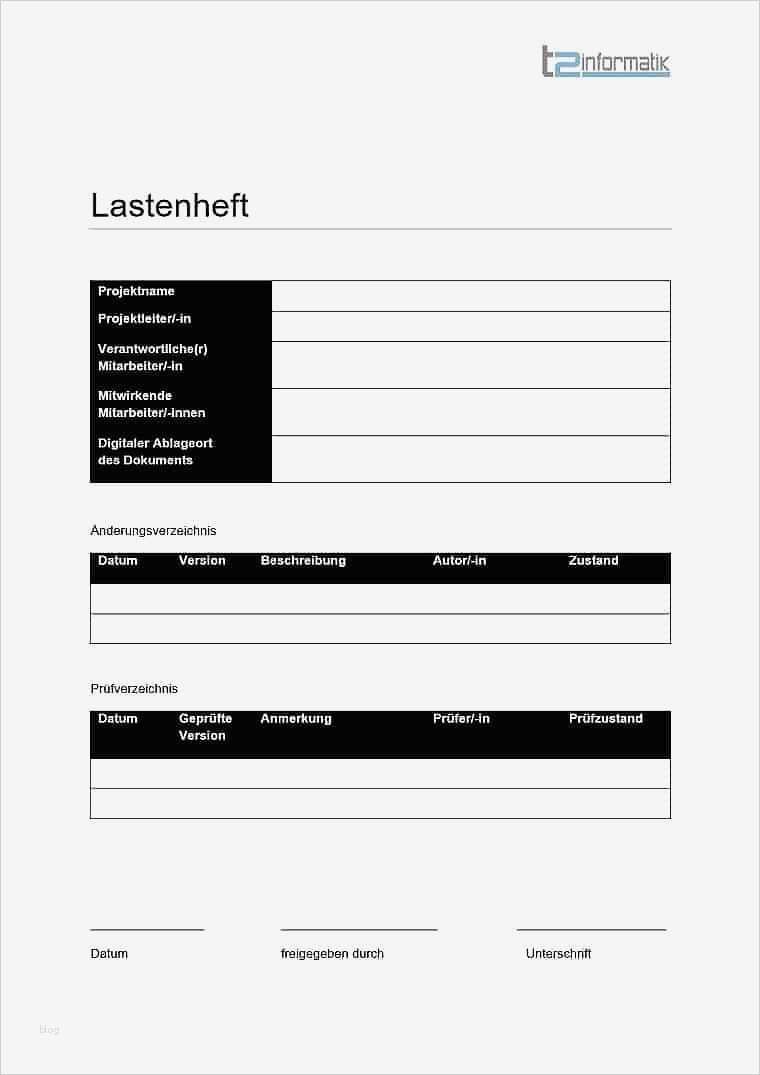Vorlage Lastenheft Süß Lastenheft Vorlage – Downloads – T2informatik