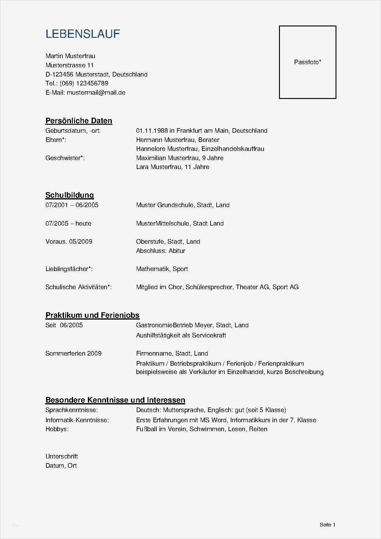 Vorlage Lebenslauf Ausbildung Neu Lebenslauf Vorlagen Headhunter100