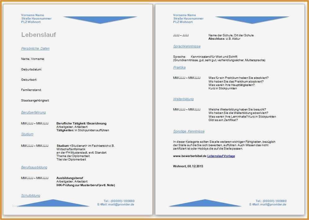 Vorlage Lebenslauf Kostenlos Elegant 11 Vorlage Lebenslauf Kostenlos