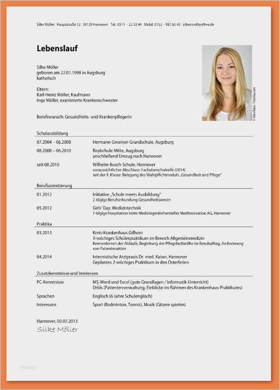 Vorlage Lebenslauf Schüler Hübsch Lebenslauf Vorlage Schüler Schön 7 Lebenslauf Muster