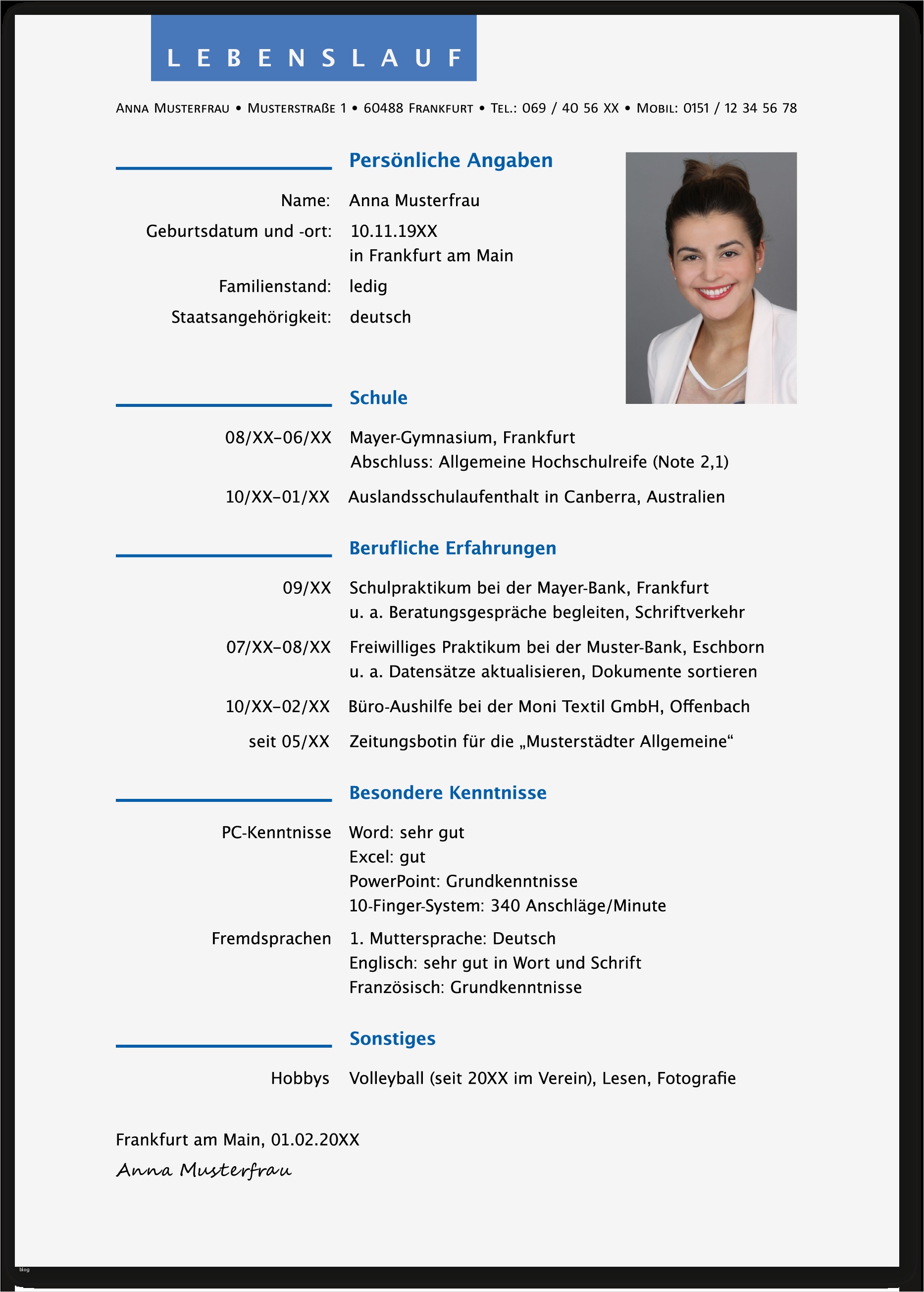 Vorlage Lebenslauf Tabellarisch Erstaunlich Der Perfekte Lebenslauf Für Bewerbung Zur Ausbildung