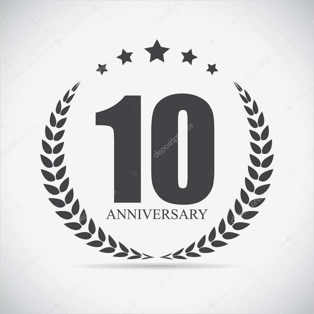 Vorlage Logo Süß Vorlage Logo 10 Jahre Jubiläum Vektor Illustration