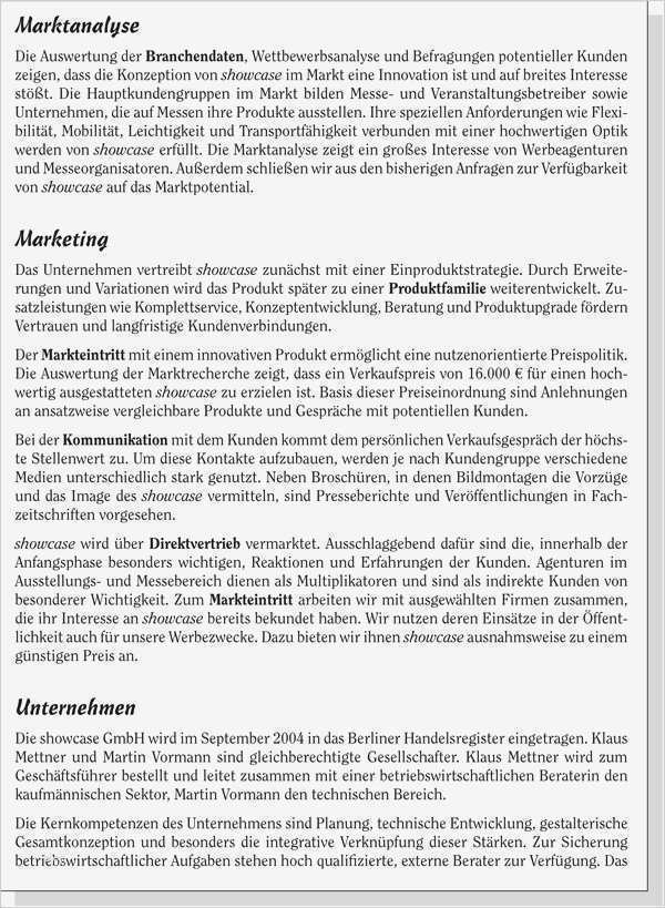 Vorlage Management Summary Wunderbar Reading