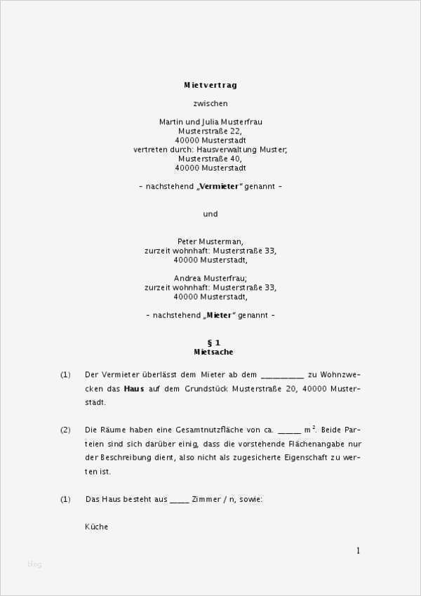 Vorlage Mietvertrag Haus Cool Vorlage Mietvertrag Haus