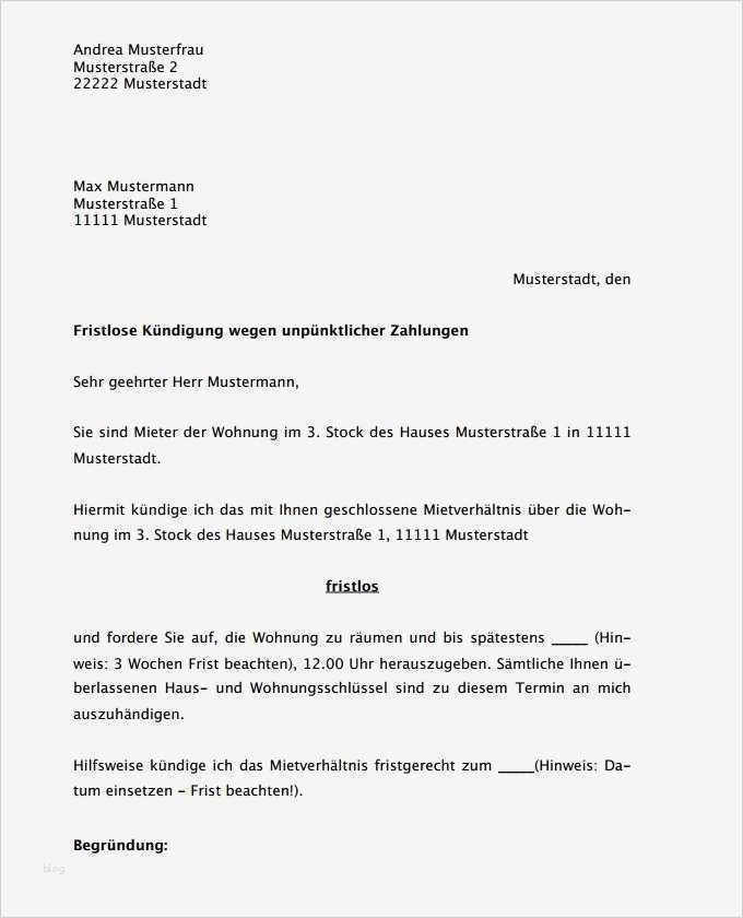 Vorlage Mietvertrag Kündigen Best Of Mietvertrag Kündigung Vorlage