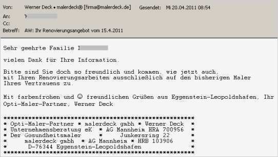 Vorlage Nachfassbrief Angebot Inspiration Malerdeck Nur Als Preisbarometer Nein Danke Mit Mir
