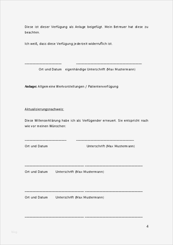 Vorlage Patientenverfügung Beste Betreuungsverfügung Muster Vorlage Zum Download