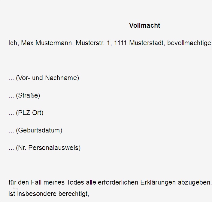 Vorlage Patientenverfügung Beste Vollmacht Für Den todesfall Des Lebenspartners