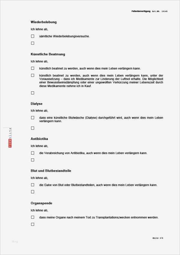 Vorlage Patientenverfügung Gut Patientenverfügung