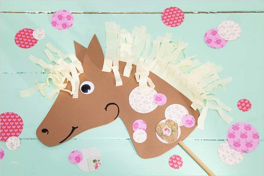 Vorlage Pferdekopf Neu Bastelidee Pferdegeburtstag Steckenpferd & Korkpferde