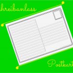 Vorlage Postkarte Rückseite Schönste sonniges Klassenzimmer Schreibanlass Postkarte