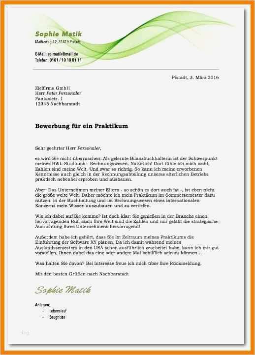 Vorlage Praktikumsbewerbung Schönste 10 Praktikum Bewerbung Vorlage