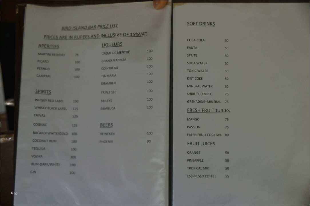 Vorlage Preisliste Getränke Cool "preisliste Getränke" Hotel Bird island Lodge Bird island