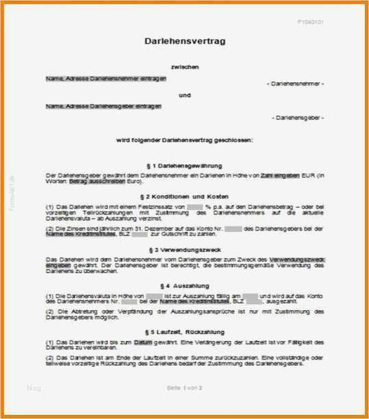 Vorlage Privater Darlehensvertrag Beste 12 Darlehen Vertrag Muster