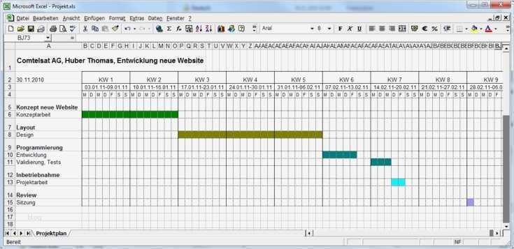 Vorlage Projektplan Beste Report Projektplan Excel