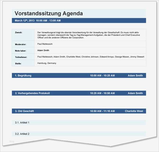 Protokoll Vorlage Word Erstaunlich Outstanding Agenda Von