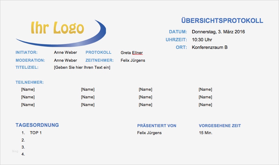 Vorlage Protokoll Word Erstaunlich Kostenlose Protokollvorlagen Für Microsoft Word