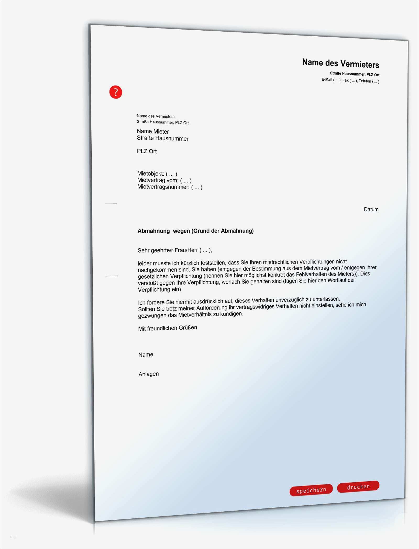 Vorlage Rauchmelder Mieter Erstaunlich Abmahnung Eines Mieters