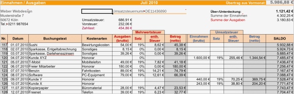 Vorlage Rechnung Excel Kleinunternehmer Fabelhaft Einnahmen Ausgaben Rechnung Kleinunternehmer Excel