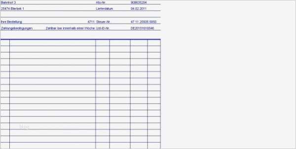 Excel Vorlage Rechnung Mehrseitig 1 Rechnungsformular