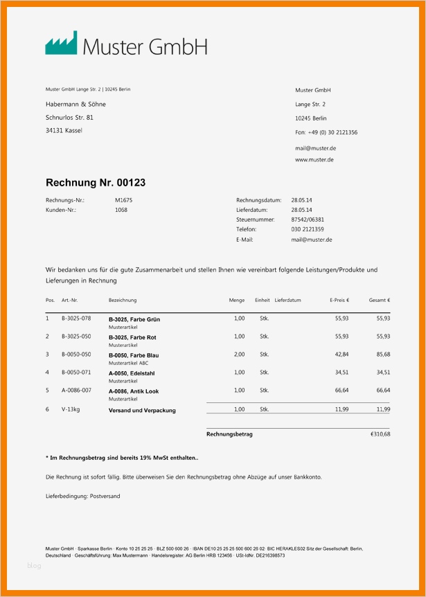 Vorlage Rechnung Genial 11 Vorlage Rechnung