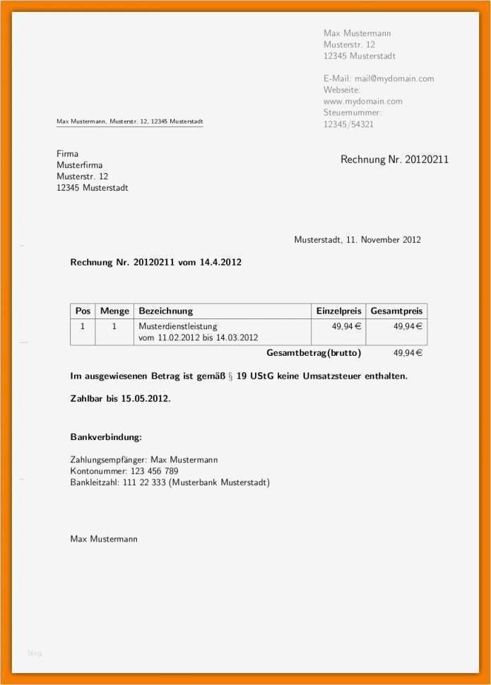 Vorlage Rechnung Kleinunternehmer Fabelhaft Kleinunternehmer Rechnung Vorlage Word
