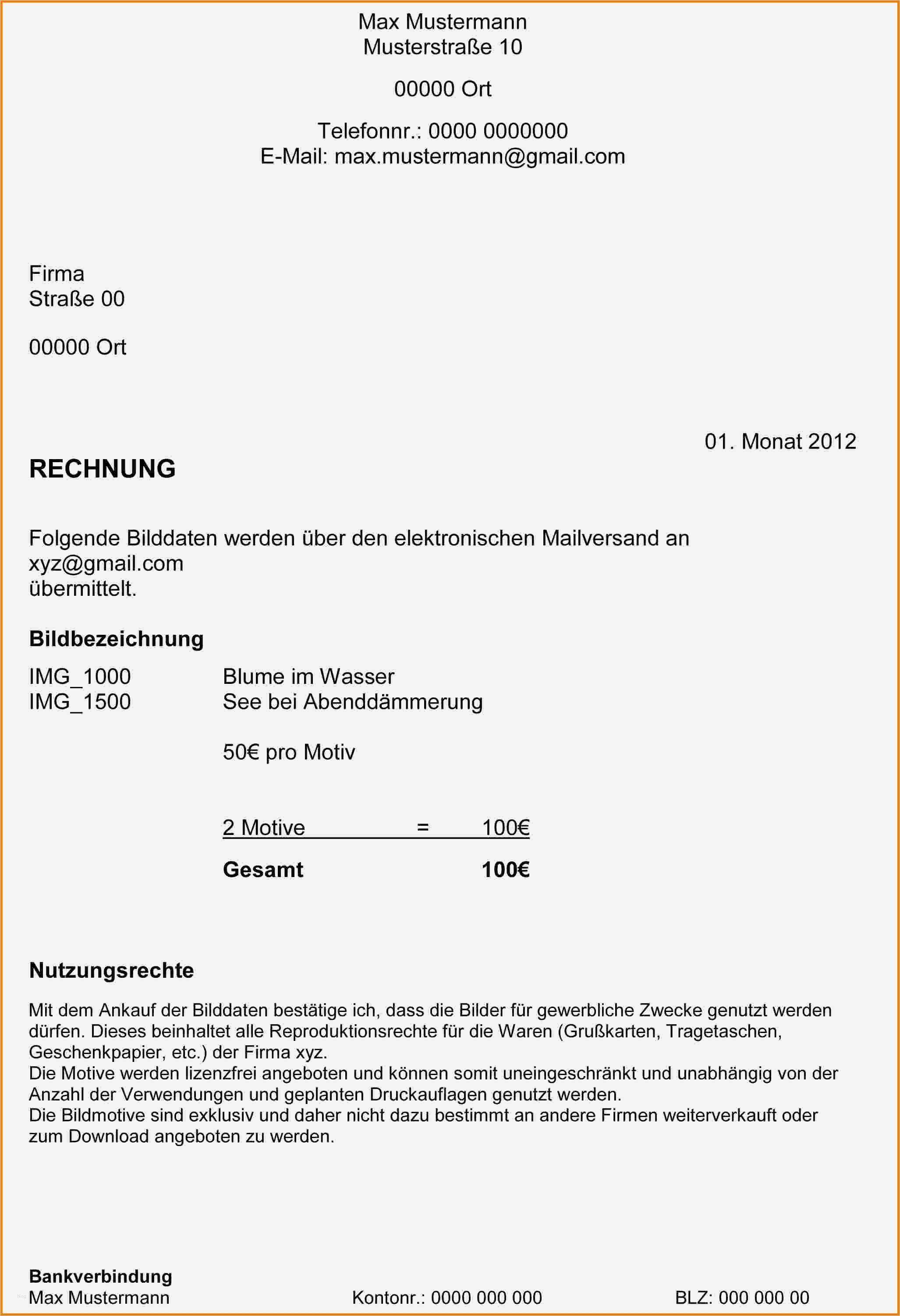 Vorlage Rechnung Ohne Umsatzsteuer Neu Vorlage Fu¨r Rechnungen Ohne Mwst Line Rechnun