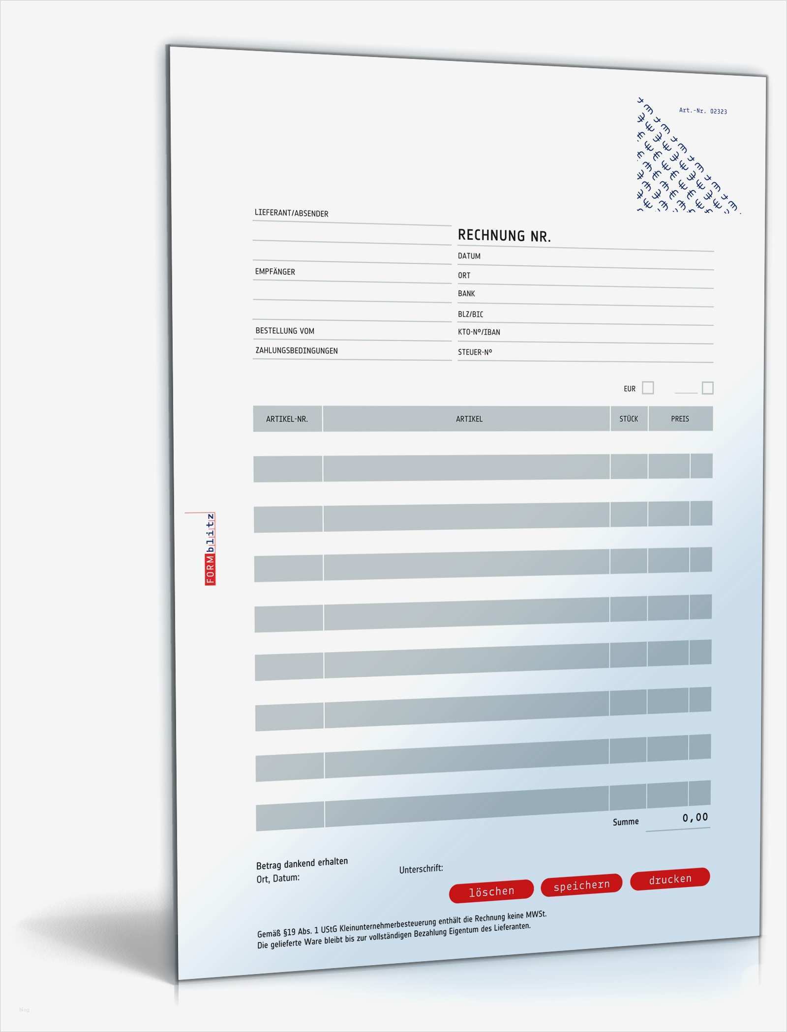 Vorlage Rechnung Ohne Umsatzsteuer Wunderbar Rechnung Kleinunternehmer Ohne Mehrwertsteuer