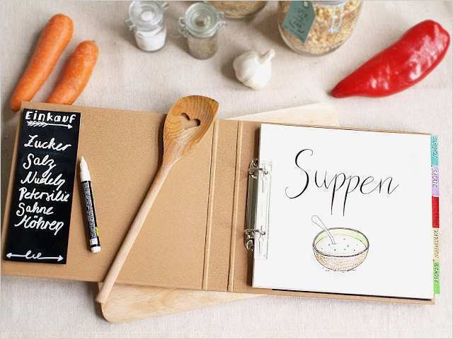 DIY Kochbuch mit Tafelfolie und Handletterin