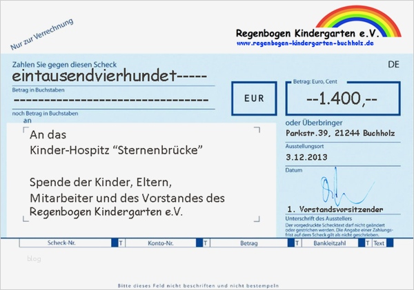 Vorlage Scheck Spende Wunderbar Übergabe Spende Sternenbrücke Rebo