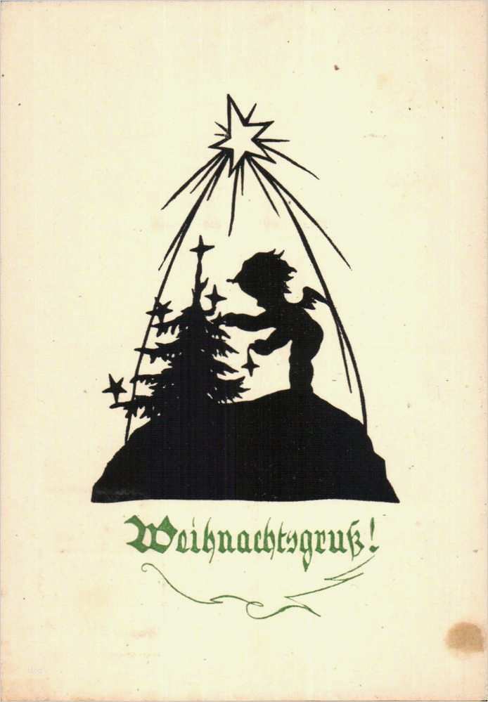 Vorlage Scherenschnitt Weihnachten Süß 4080 Scherenschnitt Postkarte 1949 Weihnachten