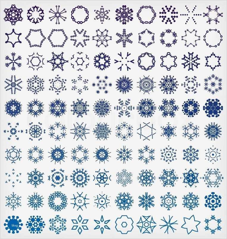 Vorlage Schneeflocke Wunderbar Set Winter Schneeflocke Symbole Vektorgrafik