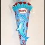 Vorlage Schultüte Basteln Gut Schultüten Schultüte Delfin Hellblau Rot Ein