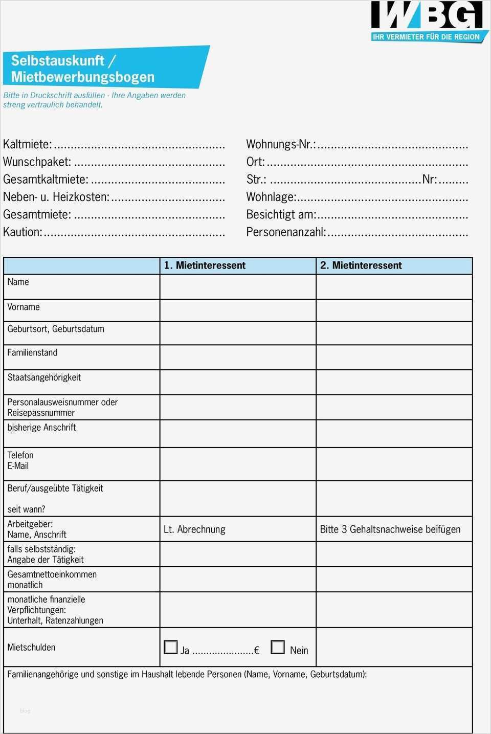 Vorlage Selbstauskunft Cool Selbstauskunft Mietbewerbungsbogen Pdf