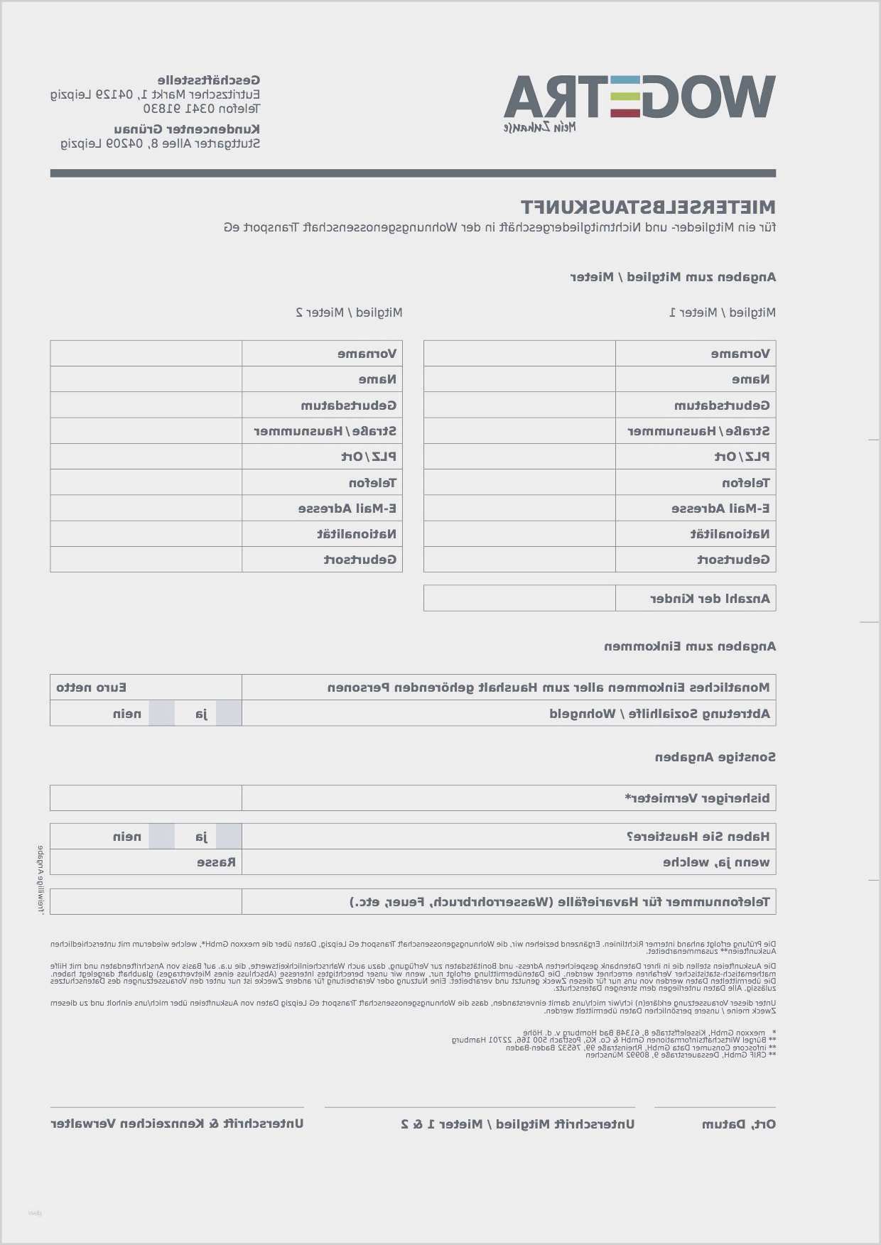 Vorlage Selbstauskunft Süß 12 Selbstauskunft Mieter Vorlage