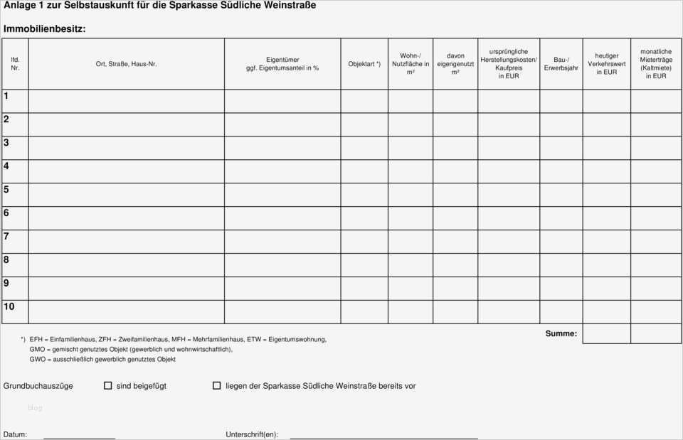 Vorlage Selbstauskunft Wunderbar Selbstauskunft Zur Vorlage Bei Der Sparkasse Südliche