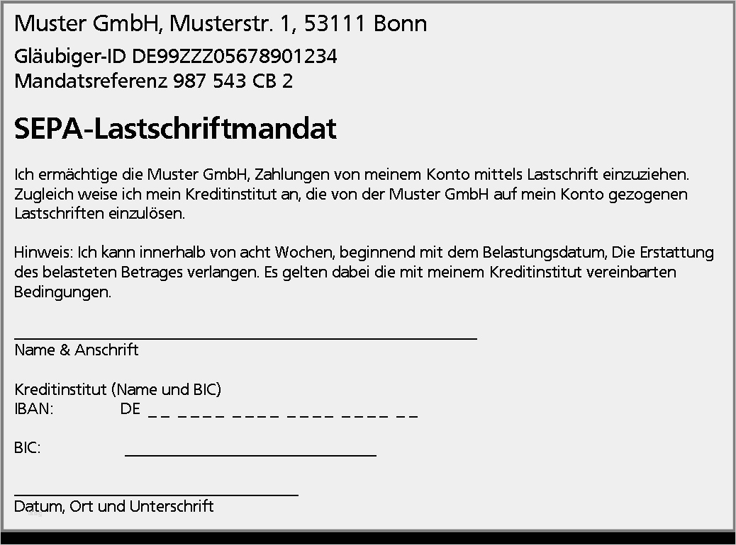 Vorlage Sepa Lastschriftmandat Word Fabelhaft Vereine Raiffeisenbank Wegscheid