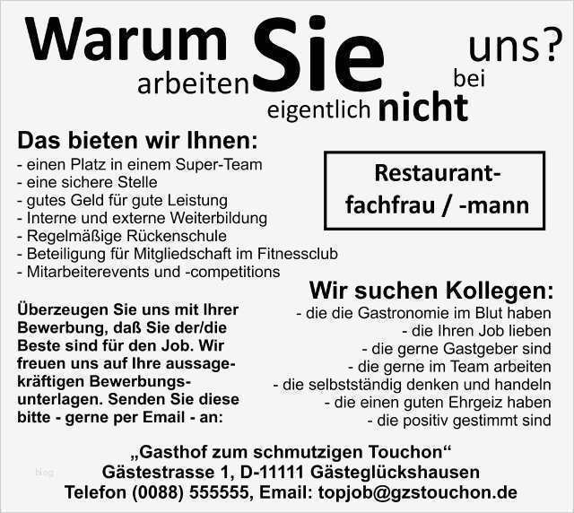 Vorlage Stellenanzeige Bewundernswert Gute Stellenanzeigen Für Gastronomie
