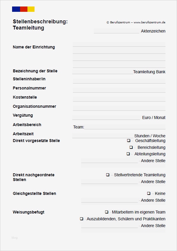 Vorlage Stellenbeschreibung Schön Stellenbeschreibung Teamleitung Muster Vorlage Download