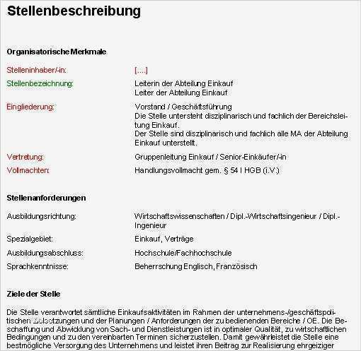 Stellenbeschreibung Vorlage Word Bewundernswert Fein