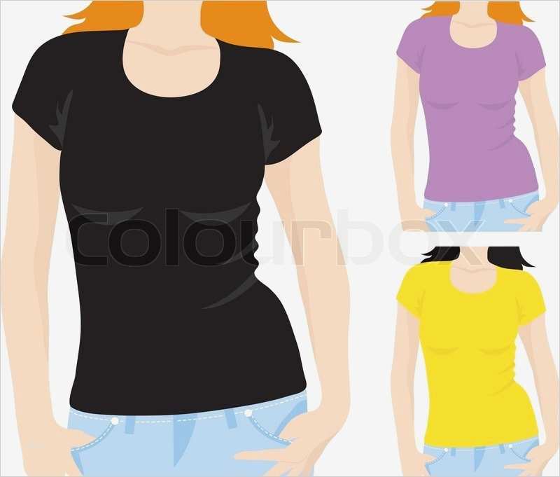Vorlage T Shirt Erstaunlich Frauen T Shirt Vorlage Vector Stock Vektor