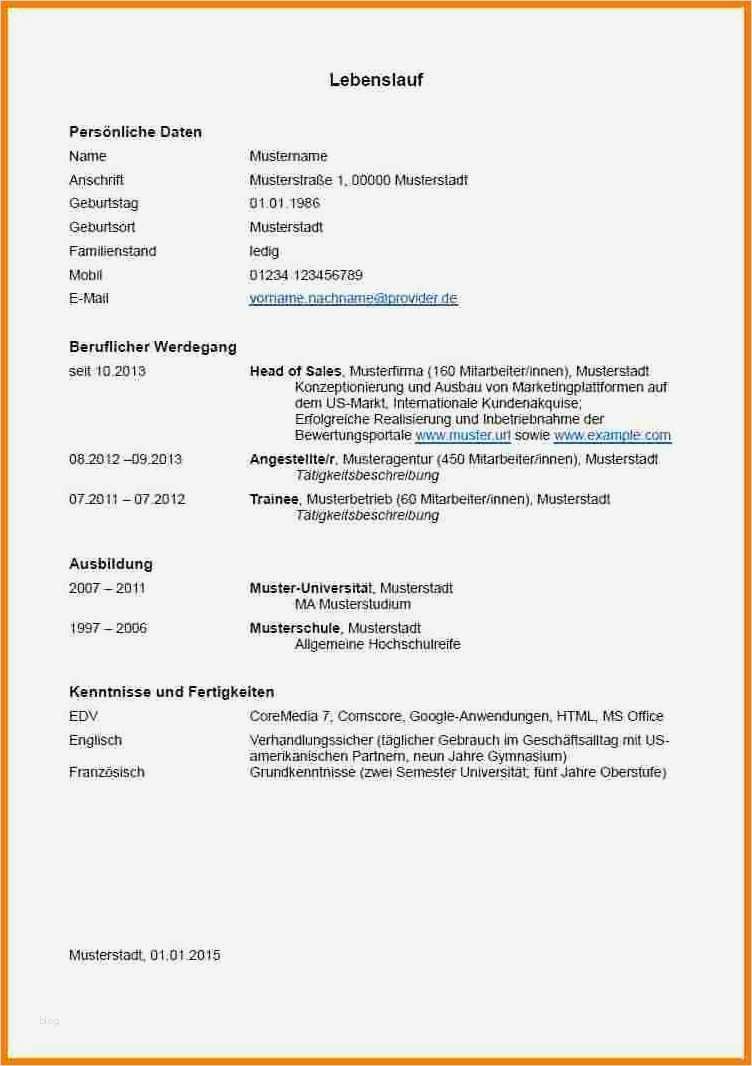 Vorlage Tabellarischer Lebenslauf Großartig 5 Tabellarischer Lebenslauf Vorlage