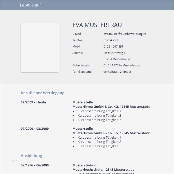 Vorlage Tabellarischer Lebenslauf Luxus Vorlage Blau Tabellarischer Lebenslauf