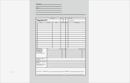Vorlage Tagesbericht Neu formularblock Tagesbericht Tagesbericht formulare