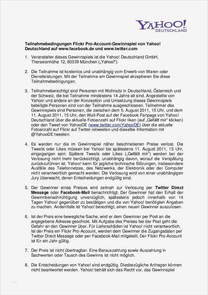 Vorlage Teilnahmebedingungen Gewinnspiel Facebook Wunderbar Teilnahmebedingungen Gewinnspiel Yahoo Deutschland Auf