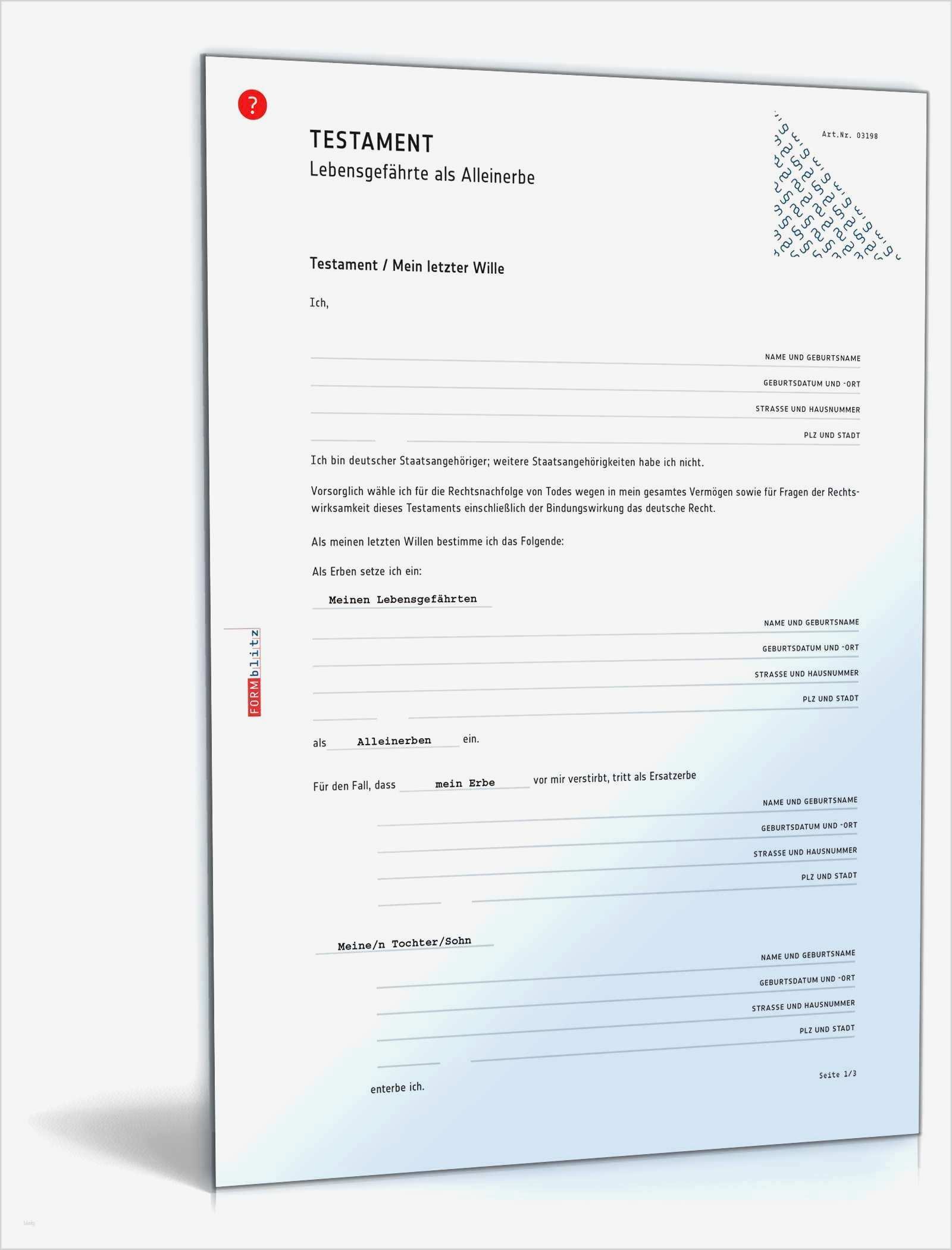 Vorlage Testament Alleinerbe Hübsch 47 Galerie Testament Muster Alleinerbe Spezial
