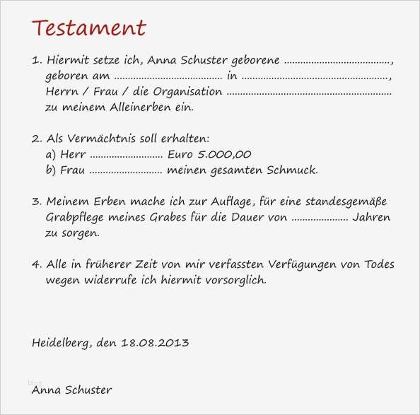 Vorlage Testament Ehepaar Kinderlos Bewundernswert Erfreut Vorlage Eines Testaments Ideen